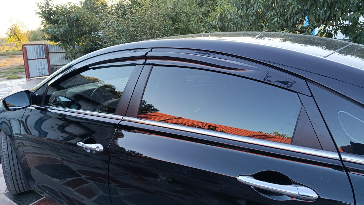 Window Deflectors (4 pcs, Sunplex Sport) for Hyundai Sonata YF 2010-2014 - image 8