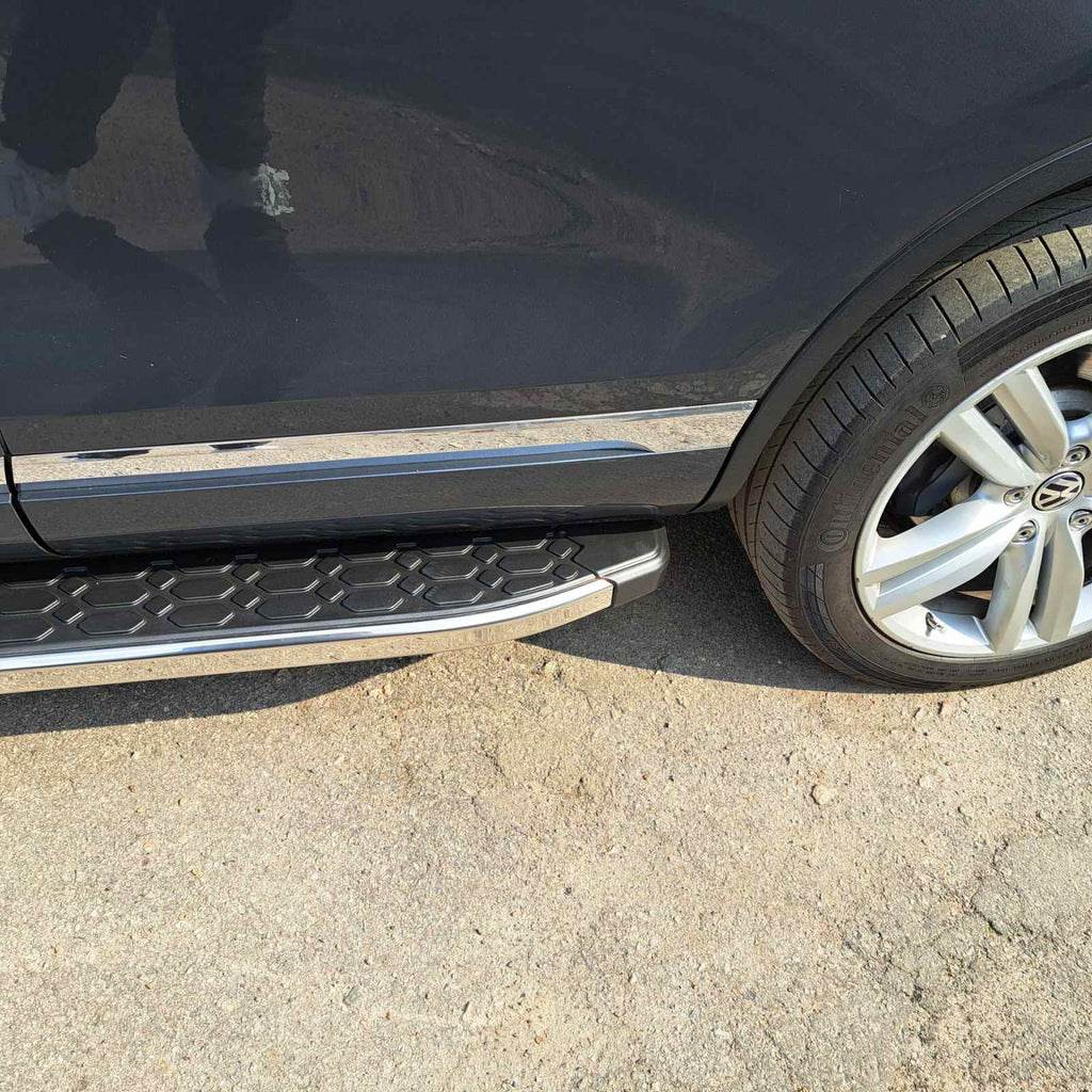 BlackLine lateral platforms (2 PCs, aluminum) for Volkswagen Touareg 2010-2018 - Reelken Auto