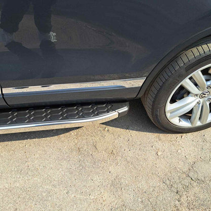 BlackLine lateral platforms (2 PCs, aluminum) for Volkswagen Touareg 2010-2018 - Reelken Auto
