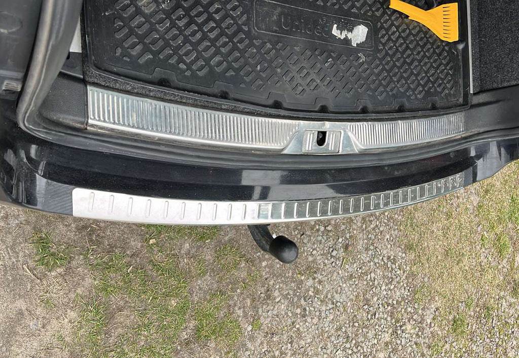 Cover on the rear bumper Carmos V1 (SW, stainless steel) for Skoda Superb 2009-2015 - Reelken Auto