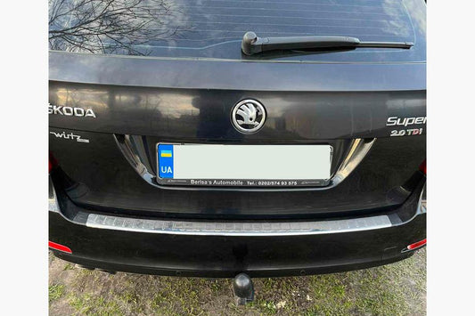 Rear bumper protector Carmos (SD/SW, stainless steel) for Skoda Octavia II A5 2006-2010 - image 1