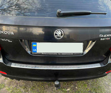 Rear Bumper Protector Carmos V1 (SW, Stainless Steel) for Skoda Superb 2009-2015 - image 1