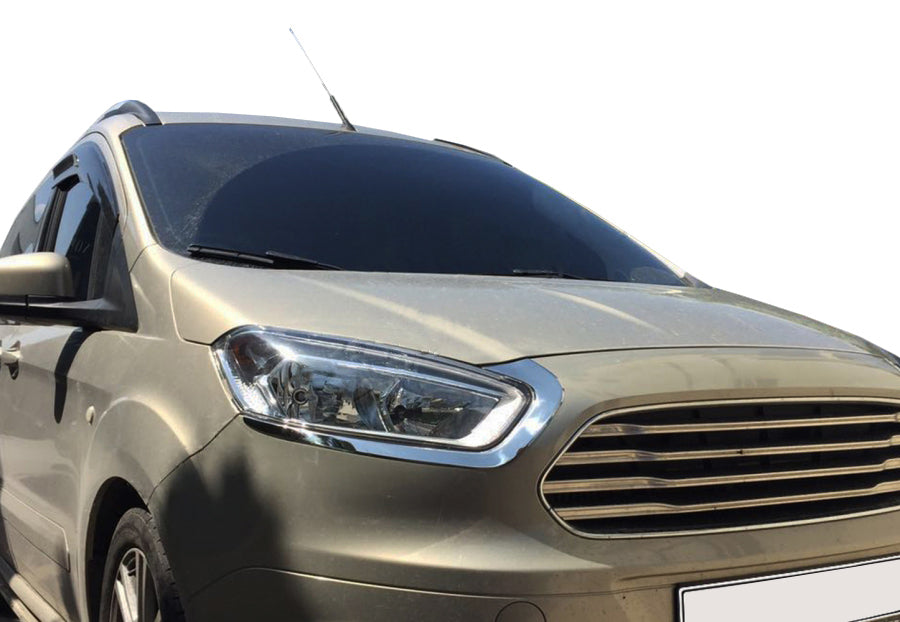 Eyelashes for headlights (2 pcs., stainless steel) for Ford Courier 2014-2023 - image 1