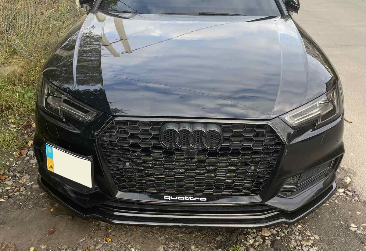 Front Lip Spoiler DPT V-1 (for S-Line, 2016-2019, Gloss Black) for Audi A4 B9 2015-2024 - image 5