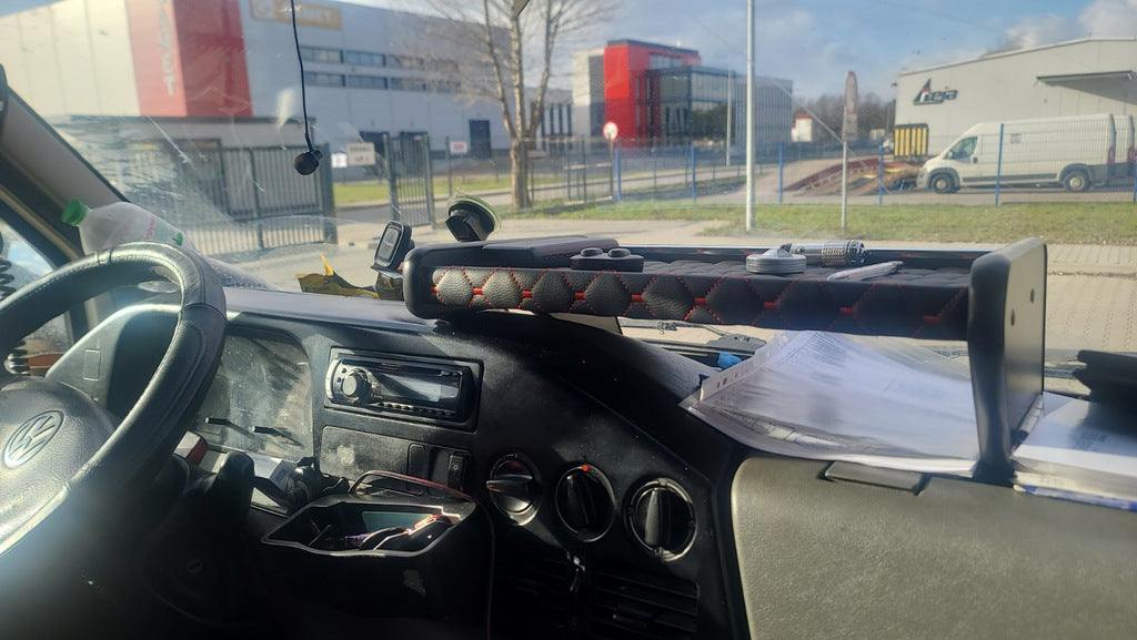 Dashboard Shelf (Black with Red Stitching) for Volkswagen LT 1995-2006 - image 2