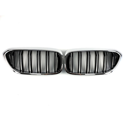 Kidneys M-Look (2017-2020, Gloss Black with Chrome Trim) for BMW 5 Series G30/G31 2017-2023 - image 2