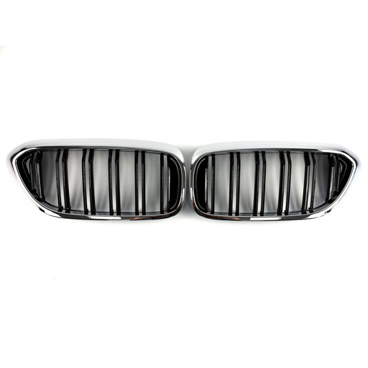 Kidneys M-Look (2017-2020, Gloss Black with Chrome Trim) for BMW 5 Series G30/G31 2017-2023 - image 2