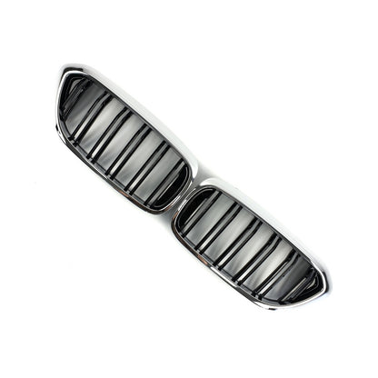 Kidneys M-Look (2017-2020, Gloss Black with Chrome Trim) for BMW 5 Series G30/G31 2017-2023 - image 3