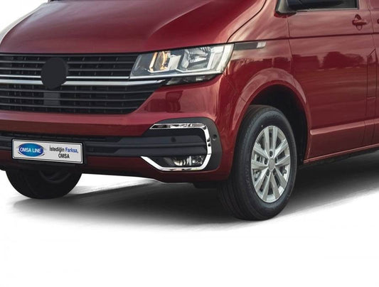 Pads for foglights 2019+ (4 pieces, stainless steel) for Volkswagen T6 - Reelken Auto