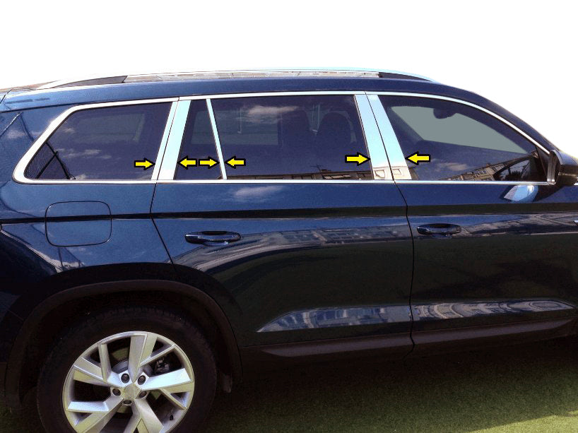 Stainless Steel Door Pillar Trim for Skoda Kodiaq 2016-2023 - image 1