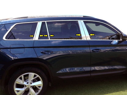 Stainless Steel Door Pillar Trim for Skoda Kodiaq 2016-2023 - image 1