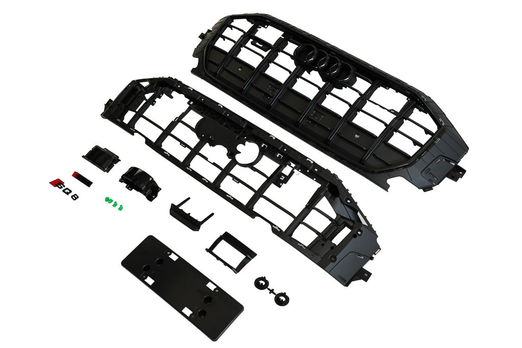 SQ-Style Front Grille (2018-2023, Black) for Audi Q8 2018- - image 5