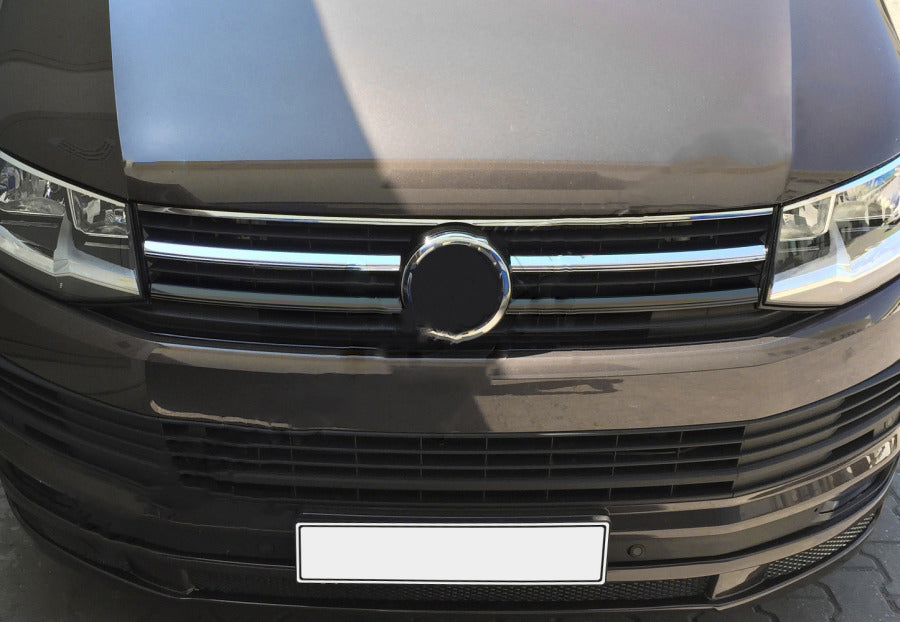 Pads on the grill upper 2015-2019 (2 pieces, stainless steel) for Volkswagen T6 - image 1