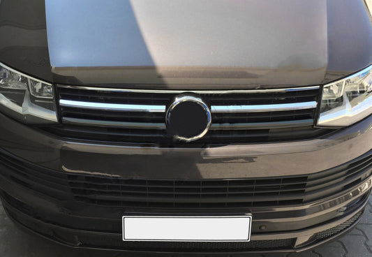 Pads on the grill upper 2015-2019 (2 pieces, stainless steel) for Volkswagen T6 - image 1