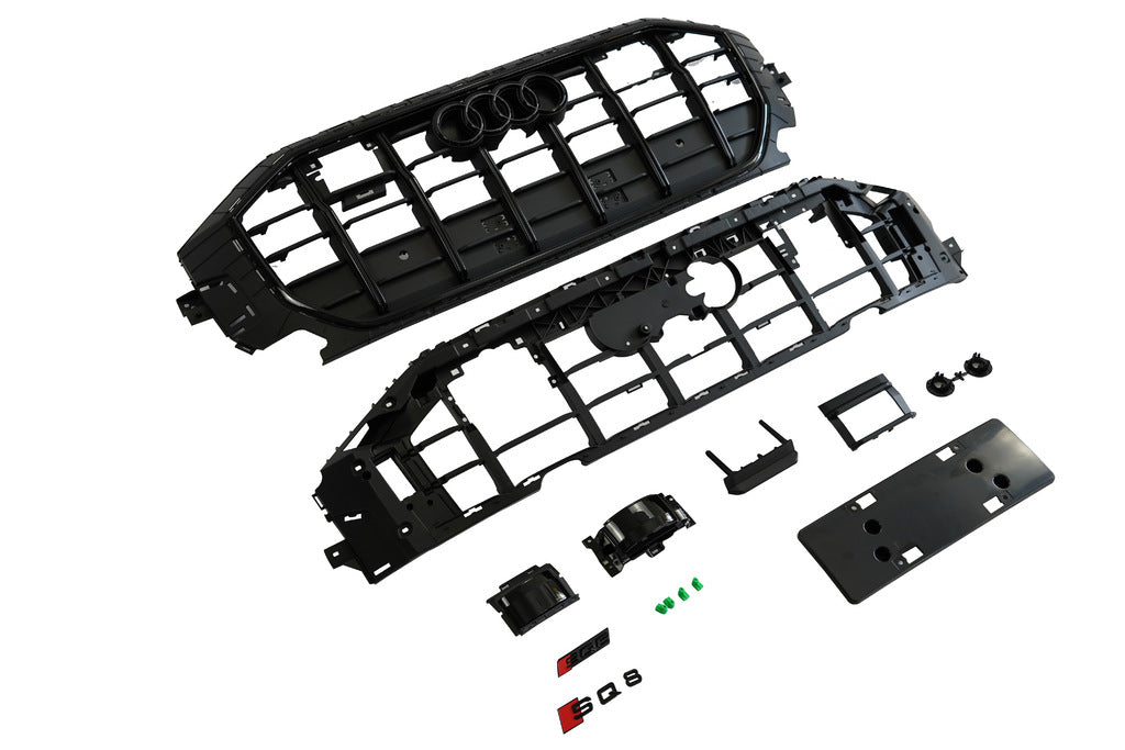 SQ-Style Front Grille (2018-2023, Black) for Audi Q8 2018- - image 11