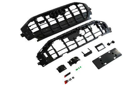 SQ-Style Front Grille (2018-2023, Black) for Audi Q8 2018- - image 11