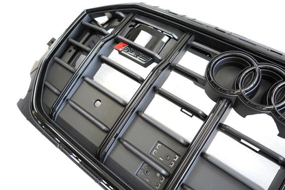 SQ-Style Front Grille (2018-2023, Black) for Audi Q8 2018- - image 12