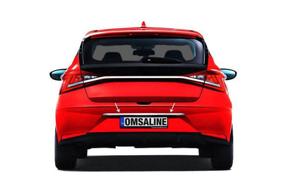 Chrome bar above the number OmsaLine (stainless steel) for Hyundai I-20 2020↗ - Reelken Auto