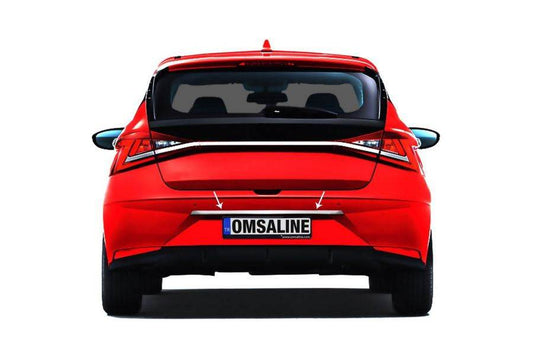 Chrome bar above the number OmsaLine (stainless steel) for Hyundai I-20 2020↗ - Reelken Auto