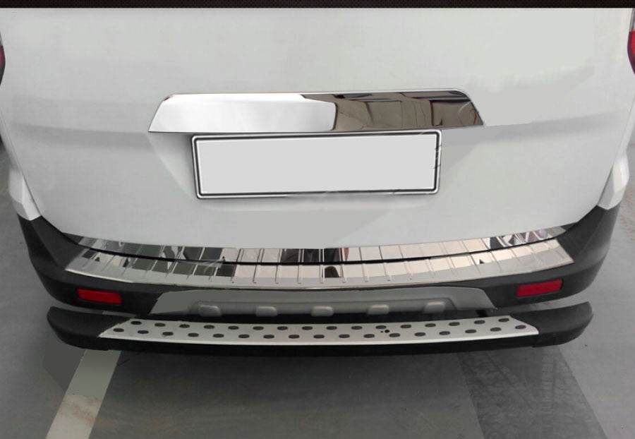 Rear bumper OmsaLine (glossy stainless) for Ford Courier 2014-2023 - Reelken Auto