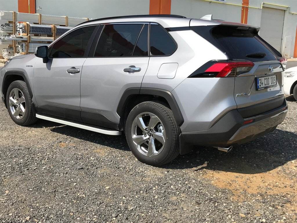 Lateral platforms Tayga Grey (2 pieces, aluminum) for Toyota Rav 4 2019- - Reelken Auto