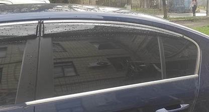 Window Deflectors with Chrome Trim SD (4pcs, EU, Sunplex Chrome) for Volkswagen Passat B7 2012-2015 - image 3