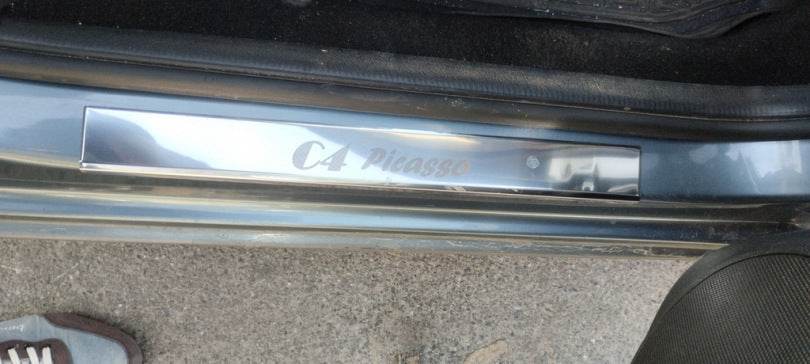Door sills Carmos (4 pieces, stainless.) for Citroen C-4 Picasso 2006-2013 - Reelken Auto