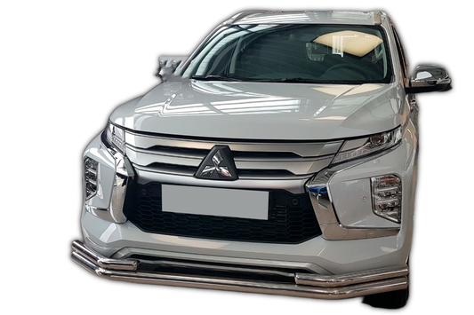 Front bumper guard ST085 (2020+, stainless steel) for Mitsubishi Pajero Sport 2015- - image 2