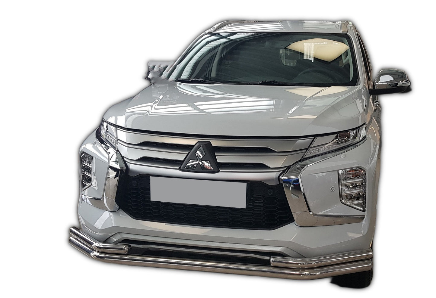 Front bumper guard ST085 (2020+, stainless steel) for Mitsubishi Pajero Sport 2015- - image 2