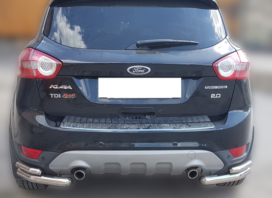 Rear double corner bars AK003-double (2 pcs, stainless steel) for Ford Kuga 2008-2013 - image 1
