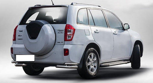 Rear double corner bars AK003-double (2 pcs, stainless steel) for Chery Tiggo 3 2005- - image 1