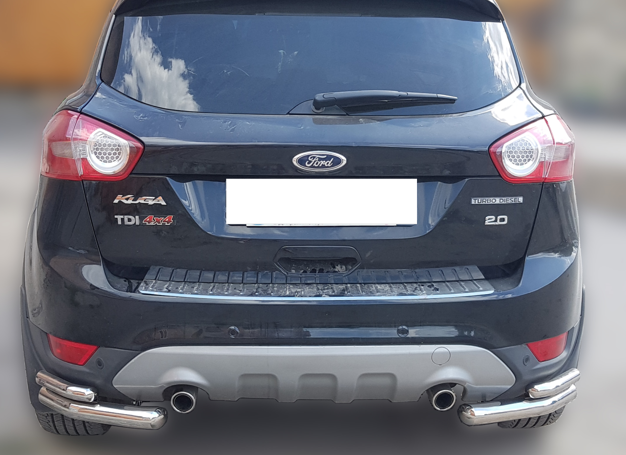 Rear double corner bars AK003-double (2 pcs, stainless steel) for Ford Kuga 2008-2013 - image 1