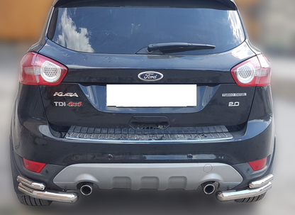 Rear double corner bars AK003-double (2 pcs, stainless steel) for Ford Kuga 2008-2013 - image 1