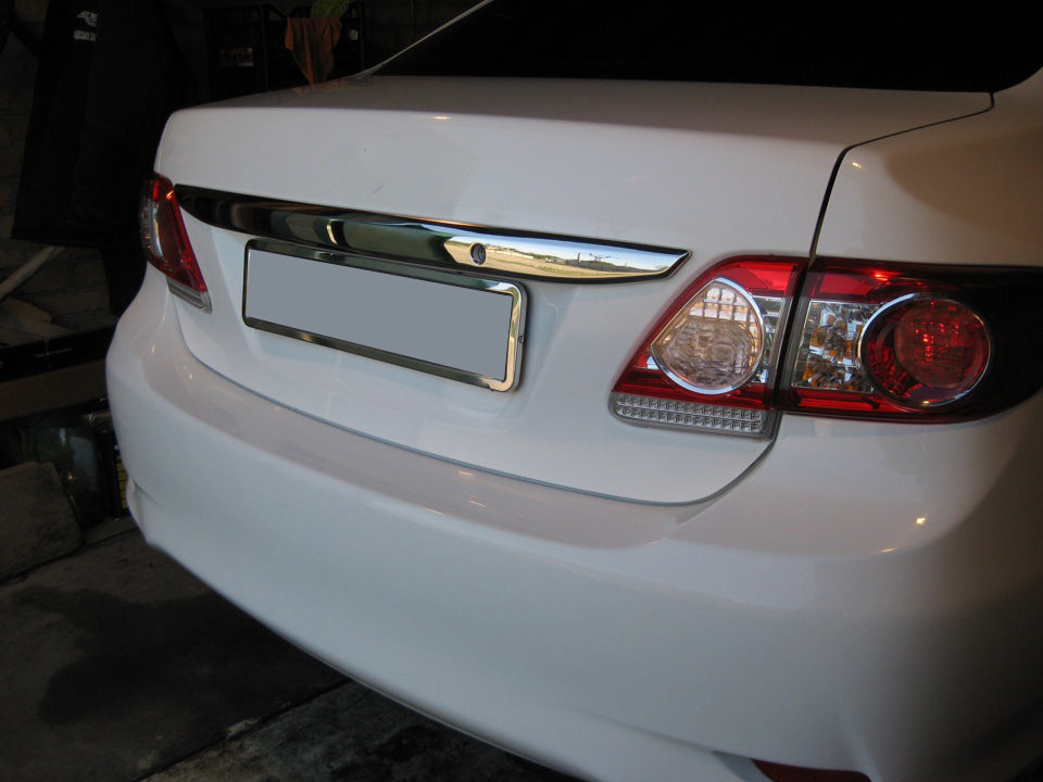 Chrome trim above license plate 2010-2013 (stainless steel) for Toyota Corolla 2007-2013 - image 2