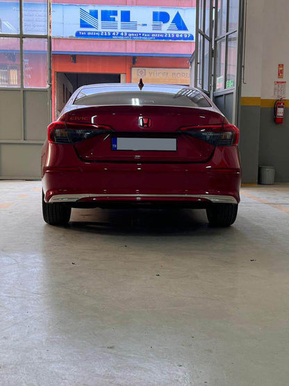 Cover on the rear bumper (Sedan, stainless steel) for Honda Civic Sedan 2021↗ year - Reelken Auto