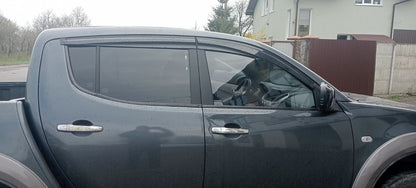 Window Deflectors (4 pcs, Sunplex Sport) for Mitsubishi L200 2006-2015 - image 4