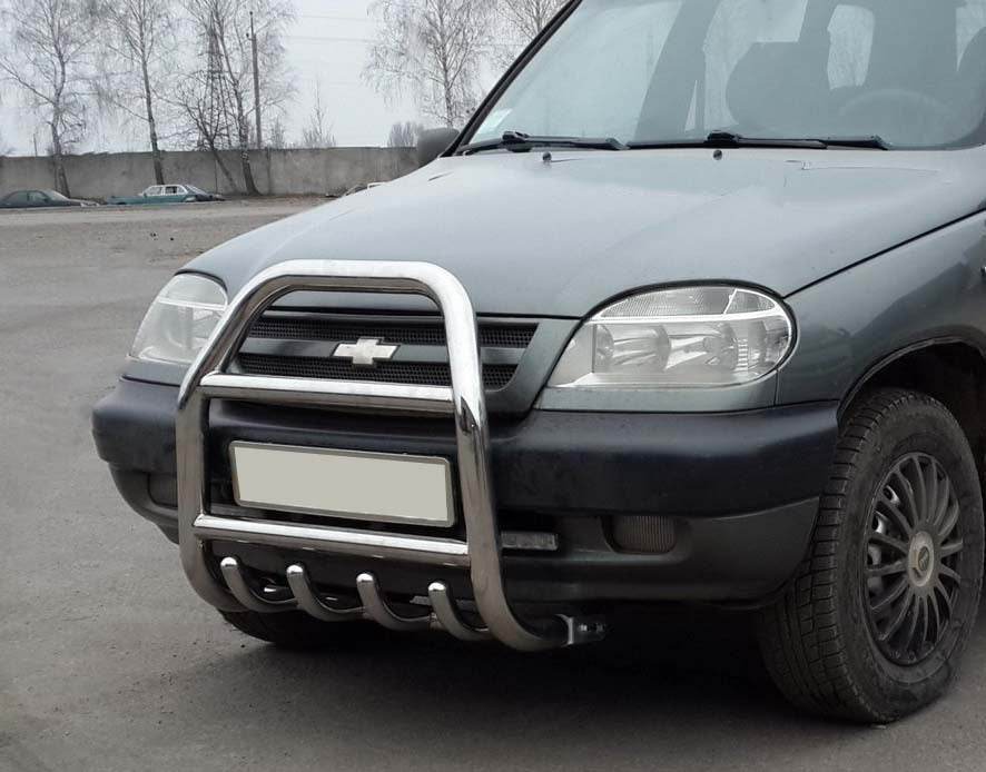 Kangaroo cage QT007 (stainless steel) for Chevrolet Niva - Reelken Auto