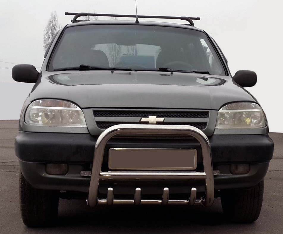 QT006 the bumper guard (stainless) for Chevrolet Niva - Reelken Auto