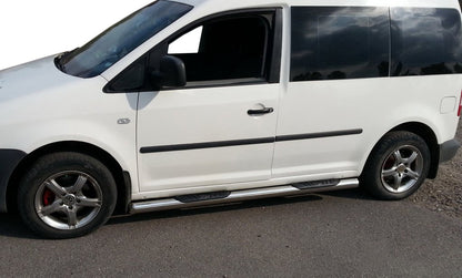 Lateral pipe BB002 (2 PCs, stainless steel) for Volkswagen Caddy 2010-2015 - image 1