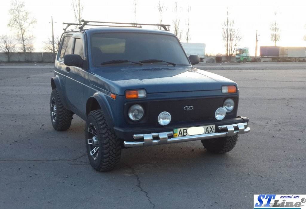 Front arc ST015 (stainless) for Lada Niva and Urban - Reelken Auto