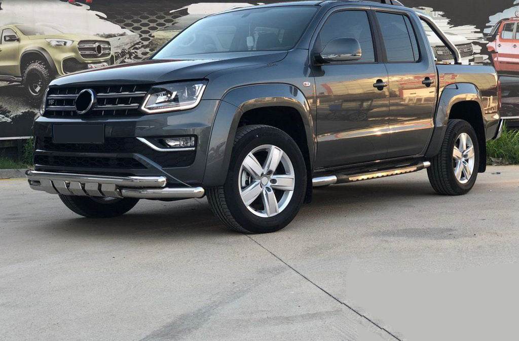 Front protection F3-08.7 (stainless) for Volkswagen Amarok 2010-2022 - Reelken Auto