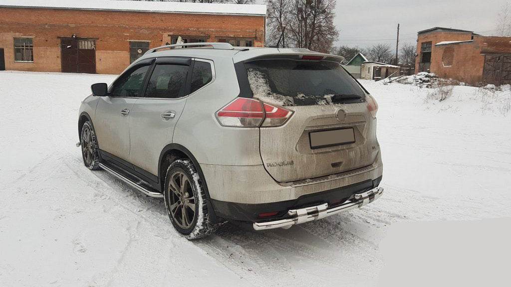 Back protection NSXT.13.6.B1-08 (2 pieces, stainless steel) for Nissan X-trail T32 / Rogue 2014-2021 - Reelken Auto
