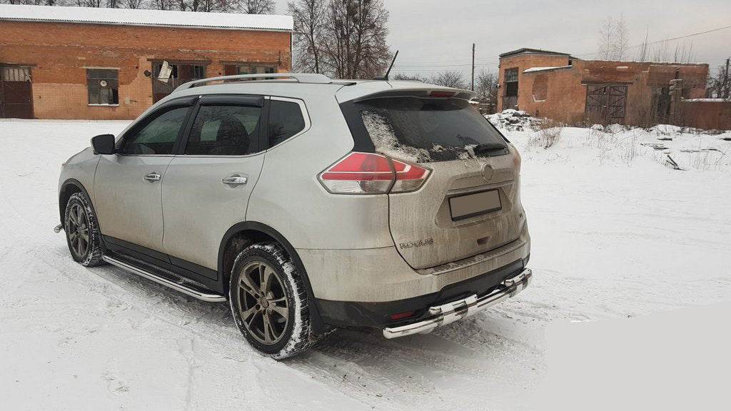 Back protection NSXT.13.6.B1-08 (2 pieces, stainless steel) for Nissan X-trail T32 / Rogue 2014-2021 - Reelken Auto