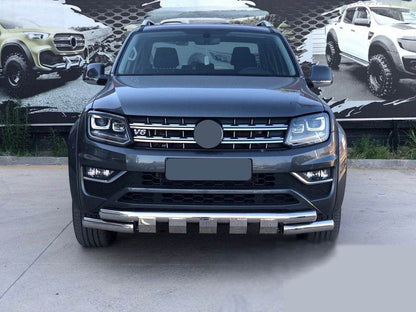 Front protection F3-08.7 (stainless) for Volkswagen Amarok 2010-2022 - Reelken Auto