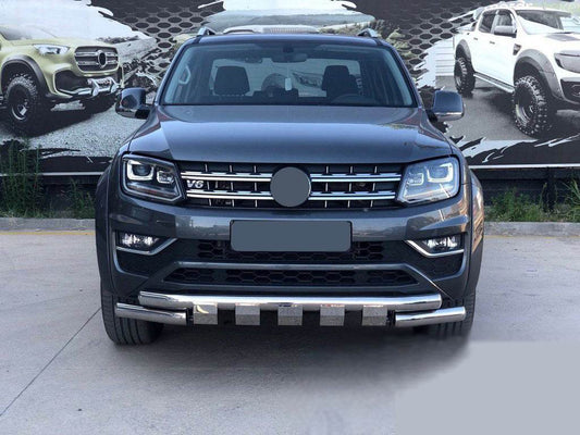 Front protection F3-08.7 (stainless) for Volkswagen Amarok 2010-2022 - Reelken Auto