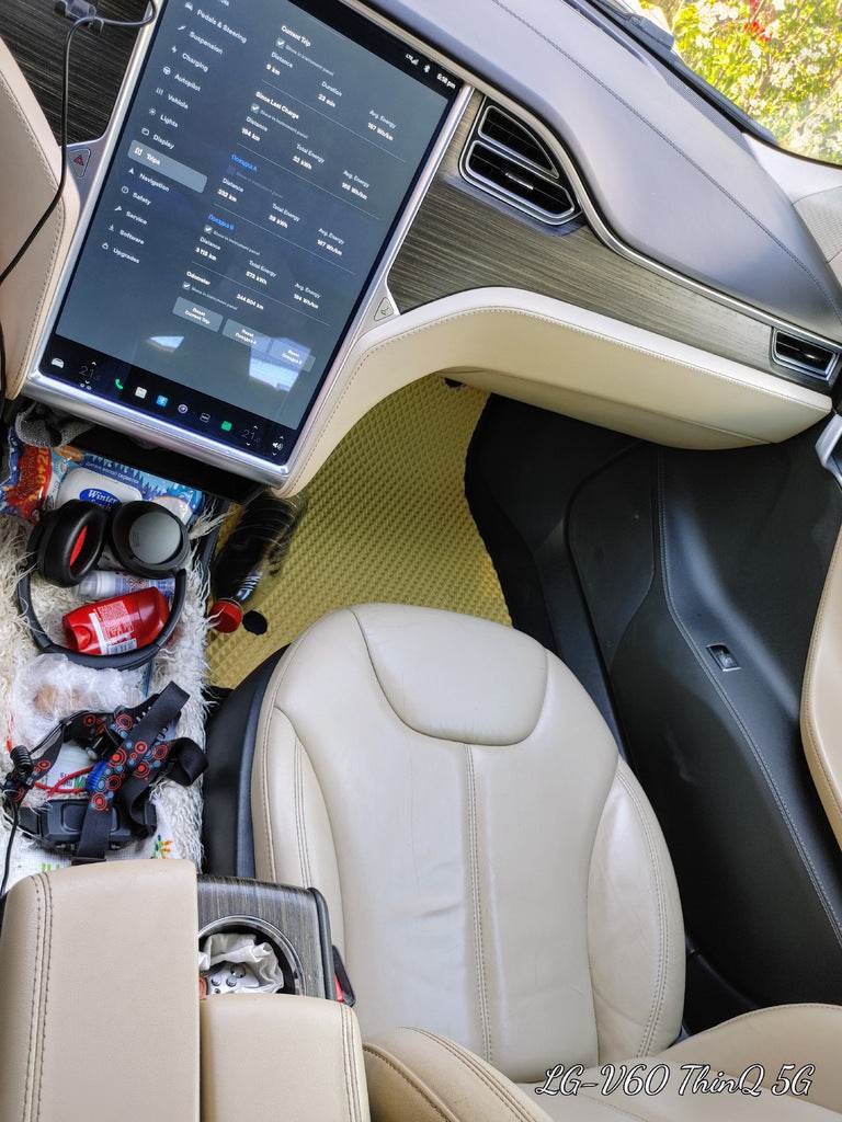 EVA mats (2012-2021, beige) for Tesla Model S - Reelken Auto