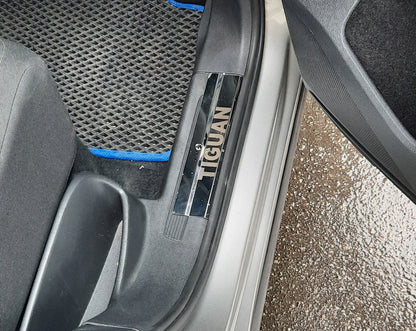 Stainless Steel Door Sill Protectors Carmos for Volkswagen Tiguan 2016-2023 - image 4