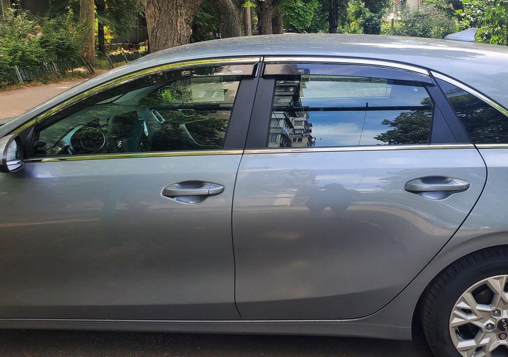 Window Deflectors with Chrome Trim HB (4 pcs, Niken) for Kia Ceed 2018- - image 1