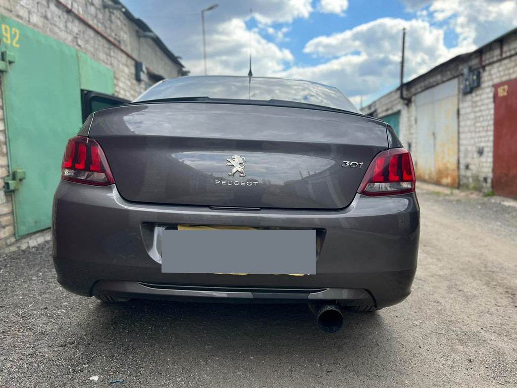 Spoiler LIP (Sunplex, black) (118.5cm *5.5cm) for Peugeot 301 - Reelken Auto