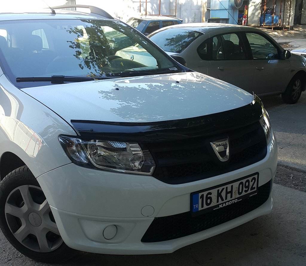 The hood deflector (EuroCap) for Dacia Logan II 2013-2022 - Reelken Auto